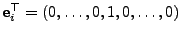 $ {\mathbf{e}}_i^\top=(0,\ldots,0,1,0,\ldots,0)$