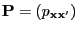 $ {\mathbf{P}}=(p_{{\mathbf{x}}{\mathbf{x}}^\prime})$