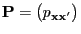 $ {\mathbf{P}}=\bigl(p_{{\mathbf{x}}{\mathbf{x}}^\prime}\bigr)$