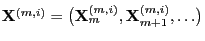 $ {\mathbf{X}}^{(m,i)}=\bigl({\mathbf{X}}_m^{(m,i)},{\mathbf{X}}_{m+1}^{(m,i)},\ldots\bigr)$