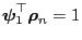 $ {\boldsymbol{\psi}}_1^\top{\boldsymbol{\rho}}_n=1$