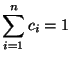 $\displaystyle \sum\limits_{i=1}^n c_i=1$