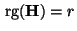 $ {\,{\rm rg}}({\mathbf{H}})=r$