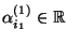 $ \alpha^{(1)}_{i_1}\in\mathbb{R}$