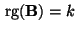 $ {\,{\rm rg}}({\mathbf{B}})=k$