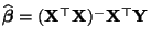 $ \widehat{\boldsymbol{\beta}}=({\mathbf{X}}^\top{\mathbf{X}})^-{\mathbf{X}}^\top{\mathbf{Y}}$