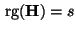 $ {\,{\rm rg}}({\mathbf{H}})=s$