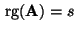 $ {\,{\rm rg}}({\mathbf{A}})=s$