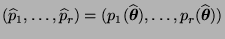 $ (\widehat
p_1,\ldots,\widehat p_r)=
(p_1(\widehat{\boldsymbol{\theta}}),\ldots,p_r(\widehat{\boldsymbol{\theta}}))$