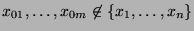 $ x_{01},\ldots,x_{0m}\not\in\{x_1,\ldots,x_n\}$