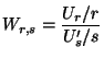 $\displaystyle W_{r,s}= \frac{U_r/r}{U_s^\prime/s}
$