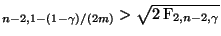 $ _{n-2,1-(1-\gamma)/(2m)}>\sqrt{2\,{\rm F}_{2,n-2,\gamma}}$