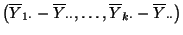 $ \bigl(\overline Y_{1\cdot}- \overline Y_{\cdot\cdot},\ldots,\overline Y_{k\cdot}
- \overline Y_{\cdot\cdot}\bigr)$