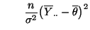 $\displaystyle \qquad \frac{n}{\sigma^2} \bigl(\overline
Y_{\cdot\cdot}-\overline\theta\bigr)^2
$