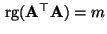 $ {\,{\rm rg}}({\mathbf{A}}^\top{\mathbf{A}})=m$