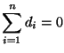 $\displaystyle \sum\limits_{i=1}^n d_i=0$