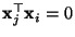 $ {\mathbf{x}}_j^\top{\mathbf{x}}_i=0$