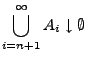 $\displaystyle \bigcup_{i=n+1}^\infty A_i\downarrow\emptyset$