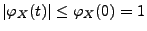 $\displaystyle \vert\varphi_X(t)\vert\le \varphi_X(0)=1$