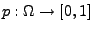 $ p:\Omega \rightarrow [0,1]$