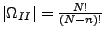 $ \left\vert \Omega _{II}\right\vert =\frac{N!}{(N-n)!}$