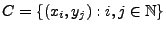 $ C=\{(x_i,y_j): i,j\in\mathbb{N}\}$