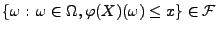 $ \{\omega:\, \omega\in\Omega,\varphi(X)(\omega)\le
x\}\in\mathcal{F}$