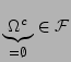 $ \underbrace{\Omega ^{c}}_{=\emptyset }\in
\mathcal{F}$