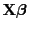 $ {\mathbf{X}}{\boldsymbol{\beta}}$