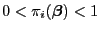 $ 0<\pi_i({\boldsymbol{\beta}})<1$