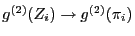 $ g^{(2)}(Z_i)\to g^{(2)}(\pi_i)$
