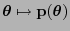 $ {\boldsymbol{\theta}}\mapsto{\mathbf{p}}({\boldsymbol{\theta}})$