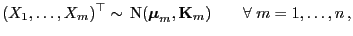 $\displaystyle (X_1,\ldots,X_m)^\top\sim {\rm N}({\boldsymbol{\mu}}_m,{\mathbf{K}}_m)\qquad\forall\; m=1,\ldots,n ,
$