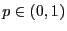 $ p\in(0,1)$
