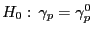 $ H_0: \gamma_p=\gamma_p^0$