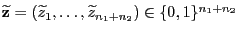 $ \widetilde{\mathbf{z}}=(\widetilde z_1,\ldots,\widetilde
z_{n_1+n_2})\in\{0,1\}^{n_1+n_2}$