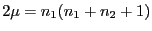 $ 2\mu=n_1(n_1+n_2+1)$