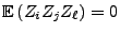 $\displaystyle {\mathbb{E} }(Z_iZ_jZ_\ell)=0$