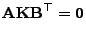 $\displaystyle {\mathbf{A}}{\mathbf{K}}{\mathbf{B}}^\top={\bf0}$