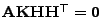 $ {\mathbf{A}}{\mathbf{K}}{\mathbf{H}}{\mathbf{H}}^\top={\bf0}$