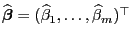 $ \widehat{\boldsymbol{\beta}}=(\widehat\beta_1,\ldots,\widehat\beta_m)^\top$