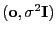 $ ({\mathbf{o}},\sigma^2{\mathbf{I}})$