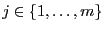 $ j\in\{1,\ldots,m\}$