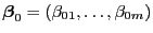 $ {\boldsymbol{\beta}}_0=(\beta_{01},\ldots,\beta_{0m})$