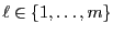 $ \ell\in\{1,\ldots,m\}$