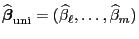 $ \widehat{\boldsymbol{\beta}}_{\rm uni}
=(\widehat\beta_{\ell},\ldots,\widehat\beta_m)$