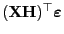 $ ({\mathbf{X}}{\mathbf{H}})^\top{\boldsymbol{\varepsilon }}$