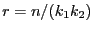 $ r=n/(k_1k_2)$