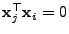 $ {\mathbf{x}}_j^\top{\mathbf{x}}_i=0$